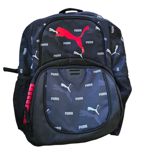 Puma Black and Red Backpack with Adjustable Straps - Picture 1 of 4